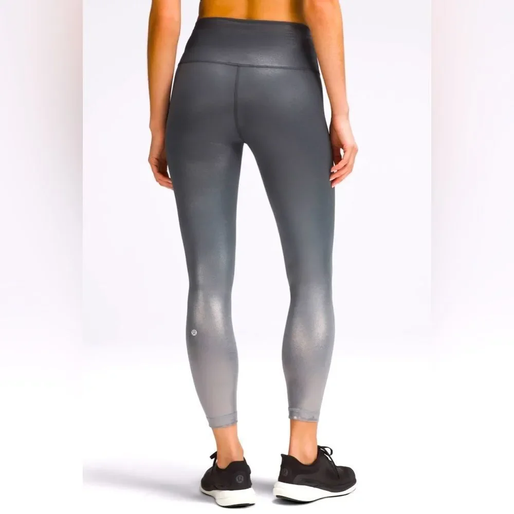 LuLuLemon Women's Wunder Train Foil High-Waisted Leggings; Size 10